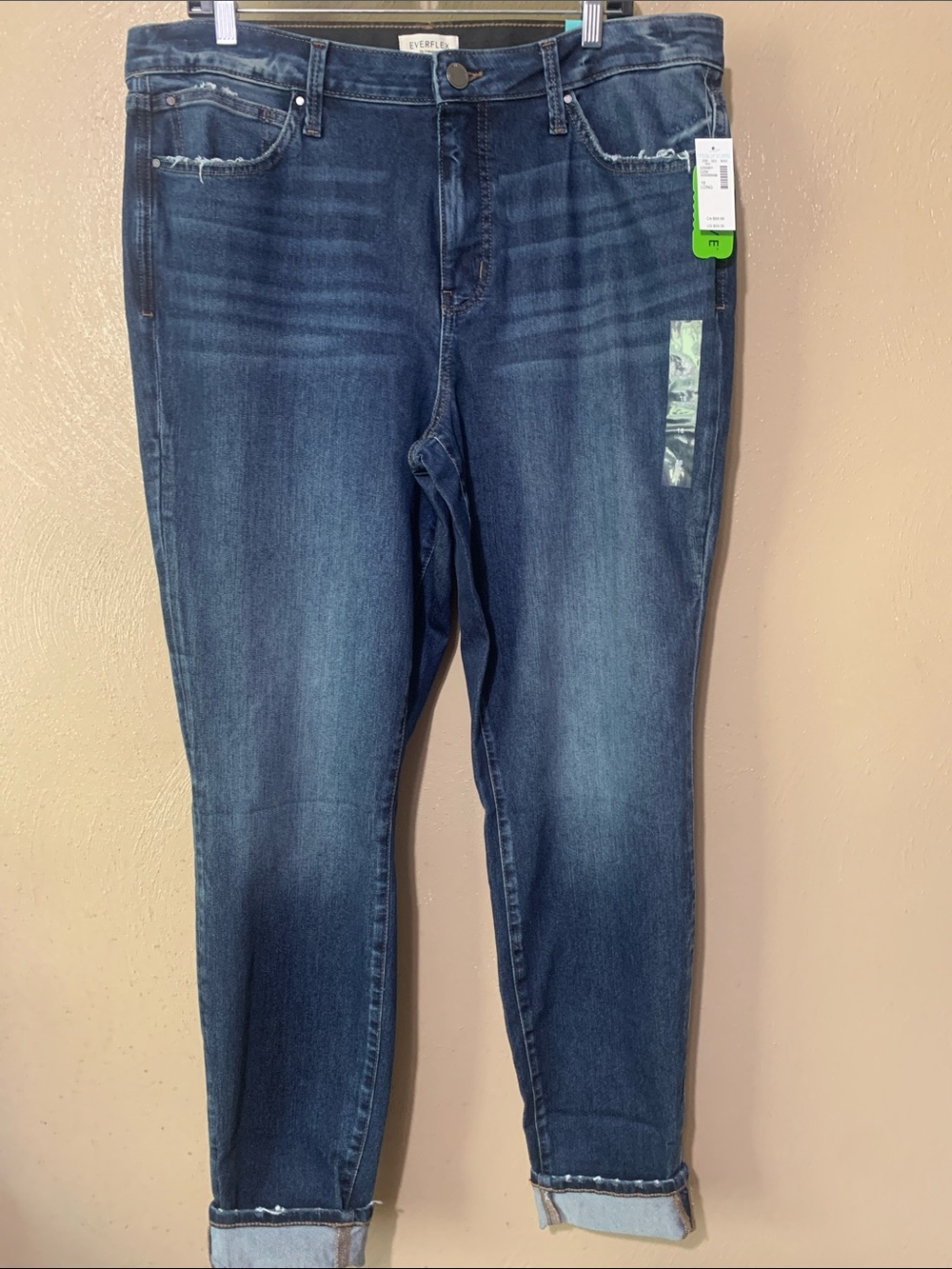 Everflex Maurice’s size 18 Dark Blue Boyfriend Distressed Jeans NWT